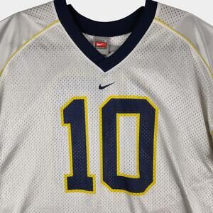 Nike Team Michigan Tom Brady #10 Jersey Mens Large White Mesh Football VTG 90's